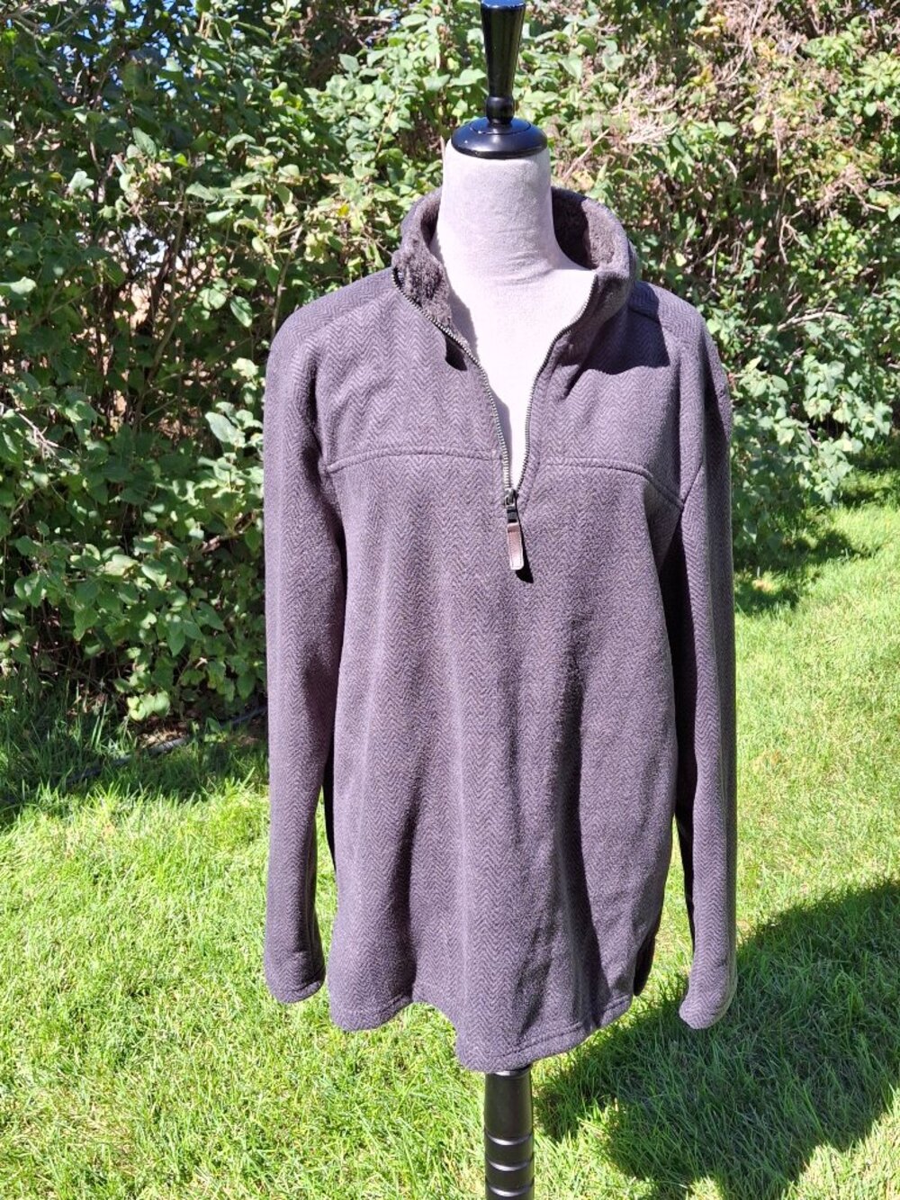 Men's London Fog Quarter Zip Fleece Pullover Jacket Size L